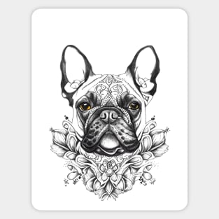 English Bulldog Pet Animal Nature Illustration Art Tattoo Sticker